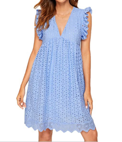 Lace Jacquard Pocket Summer Dress