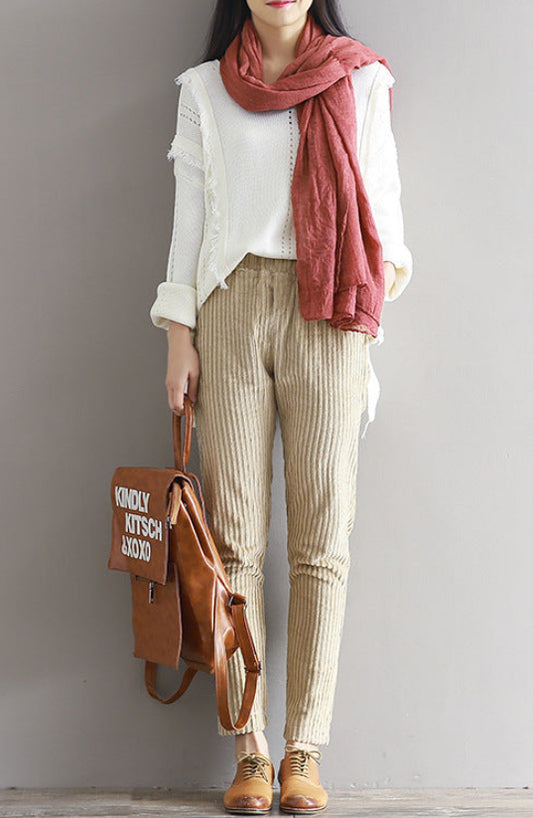 Loose Casual Corduroy Trousers