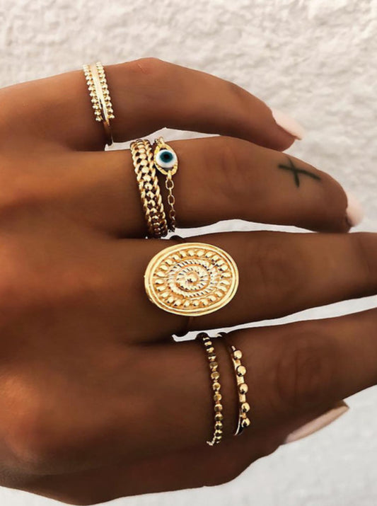 Trendy Gold Tone Stackable Rings
