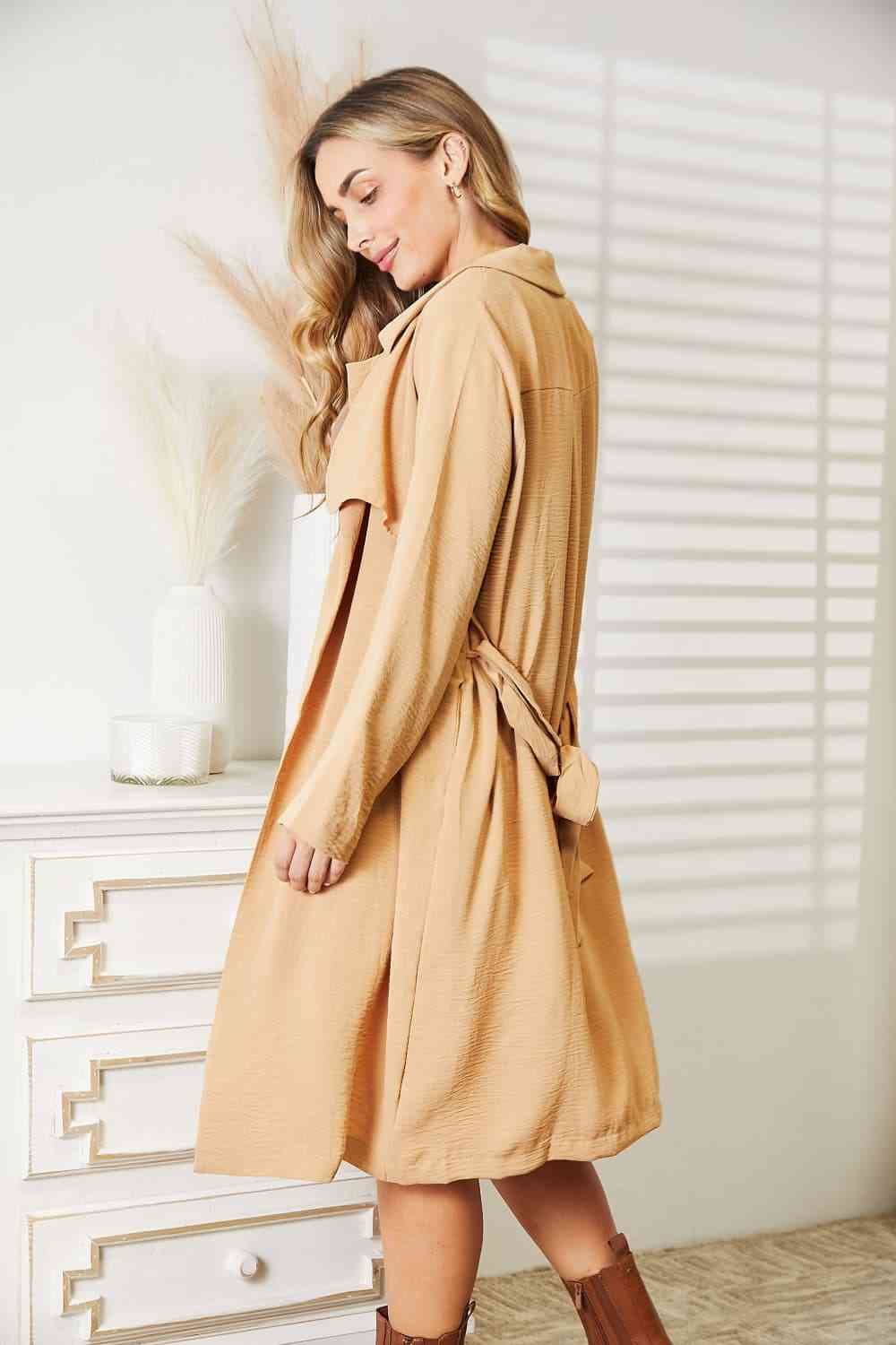 Culture Code Tied Trench Coat with Pockets