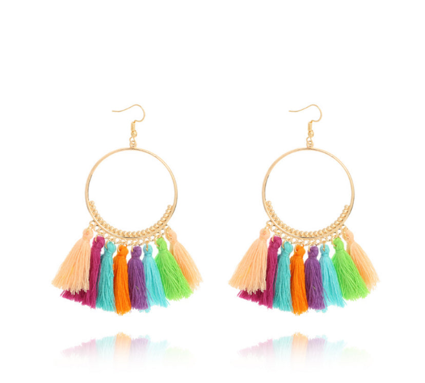 Boho Tassel Multi Color Women’s Earrings