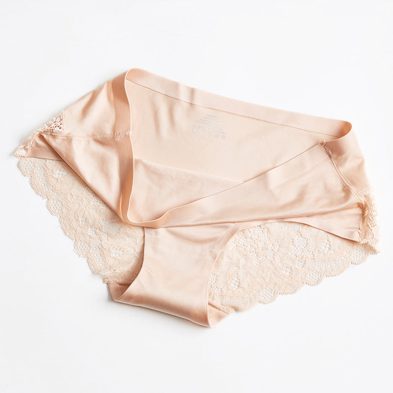 Women's Lace Seamless Neutral Color Panties
