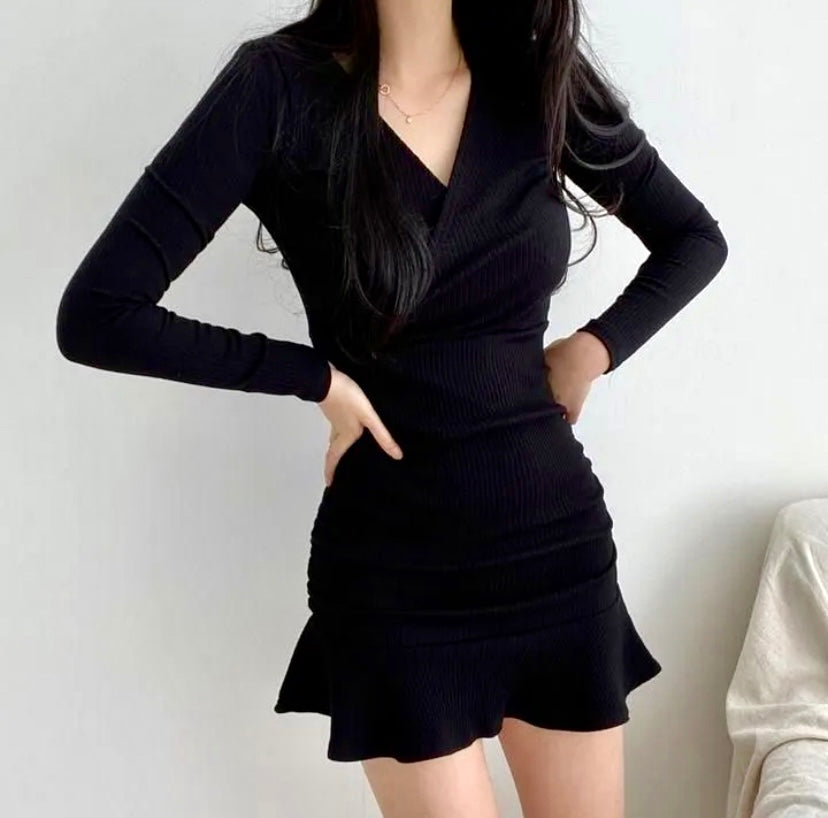 Knitted Mini Ribbed Dress