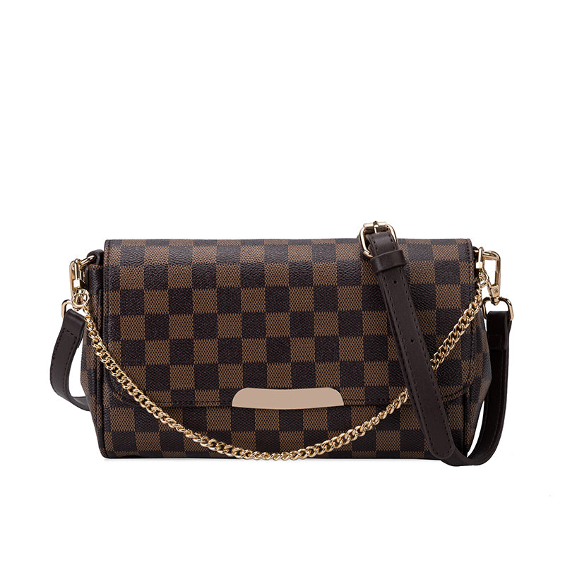 Checkered Crossbody Clutch Handbag