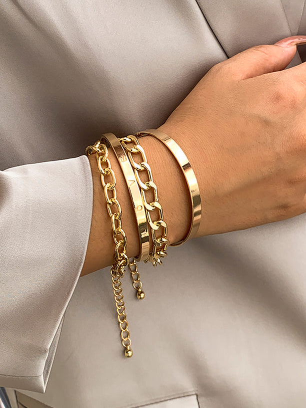 Soho Women’s Chunky Bracelet Set in Gold and Silver Tone