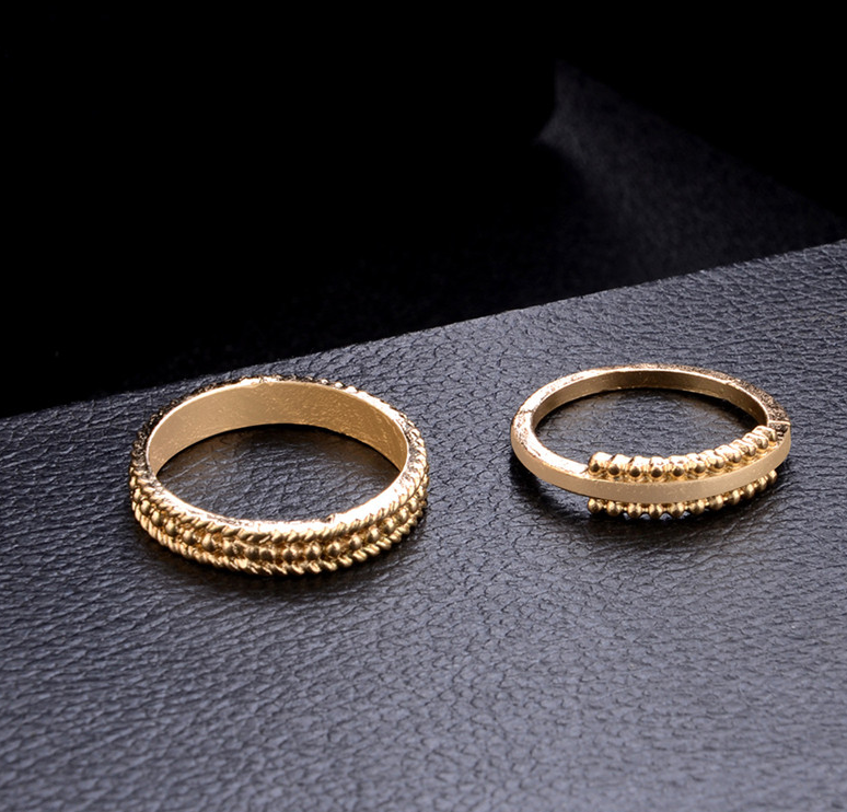 Trendy Gold Tone Stackable Rings