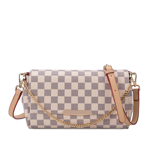 Checkered Crossbody Clutch Handbag