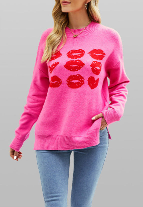 Heart & Lips Love Women’s Long Sleeve Sweater