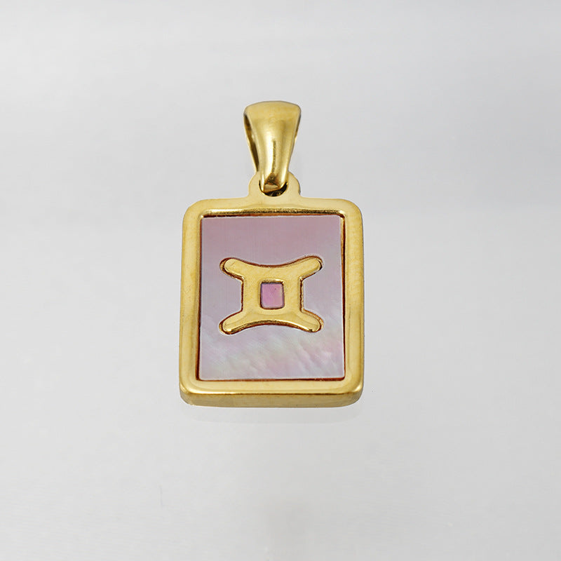 Zodiac Square Shell Necklace