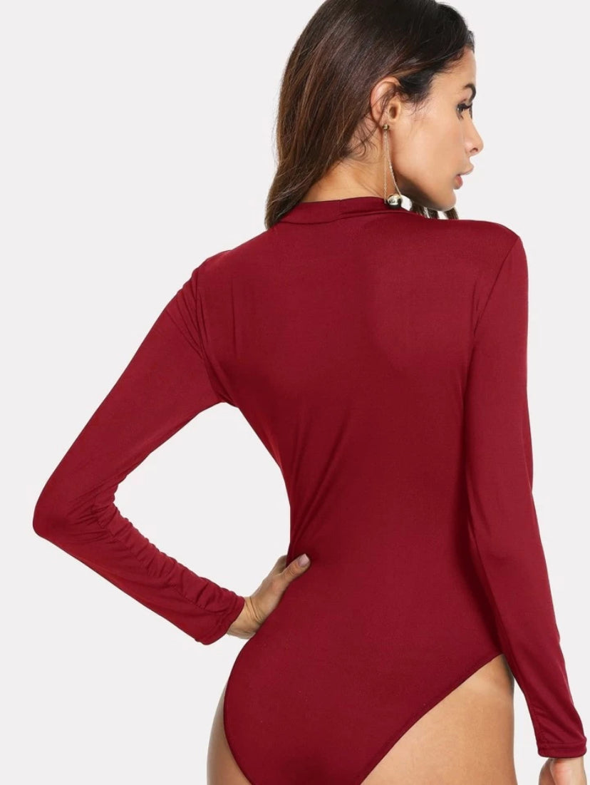 Long Sleeve Solid Color Women’s Bodysuit